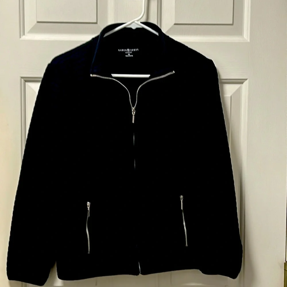 Karen Scott Sport Women’s Mock Neck Full Zip Jacket Size Medium - Picture 1 of 10